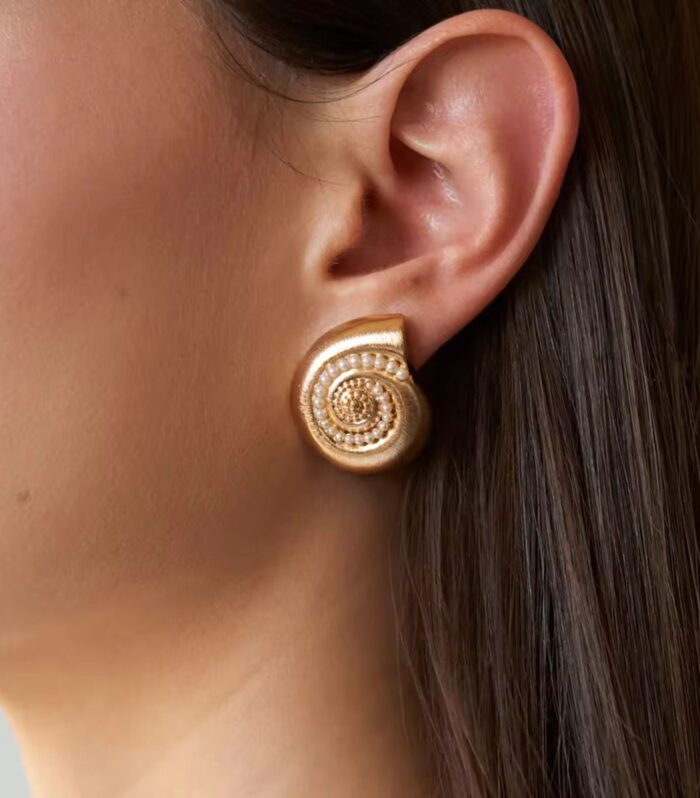 Ocean Pearl Coil Studs